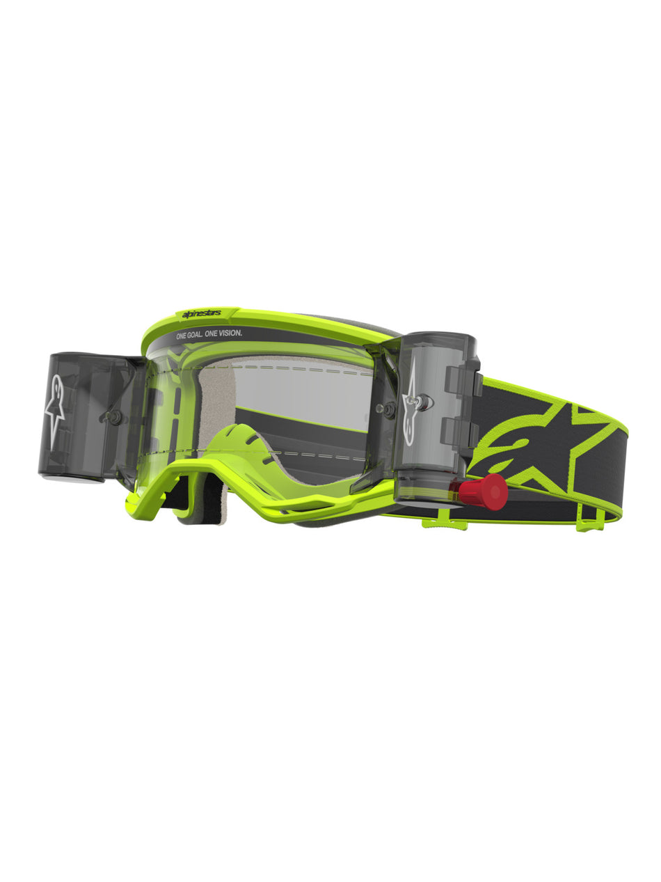 Brýle Alpinestars Vision 5 Rora ROLL-OFF Wide Vision žlutá fluo/černá, čiré plexi a roll-off systém