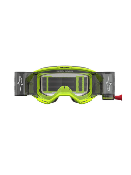 Brýle Alpinestars Vision 5 Rora ROLL-OFF Wide Vision žlutá fluo/černá, čiré plexi a roll-off systém