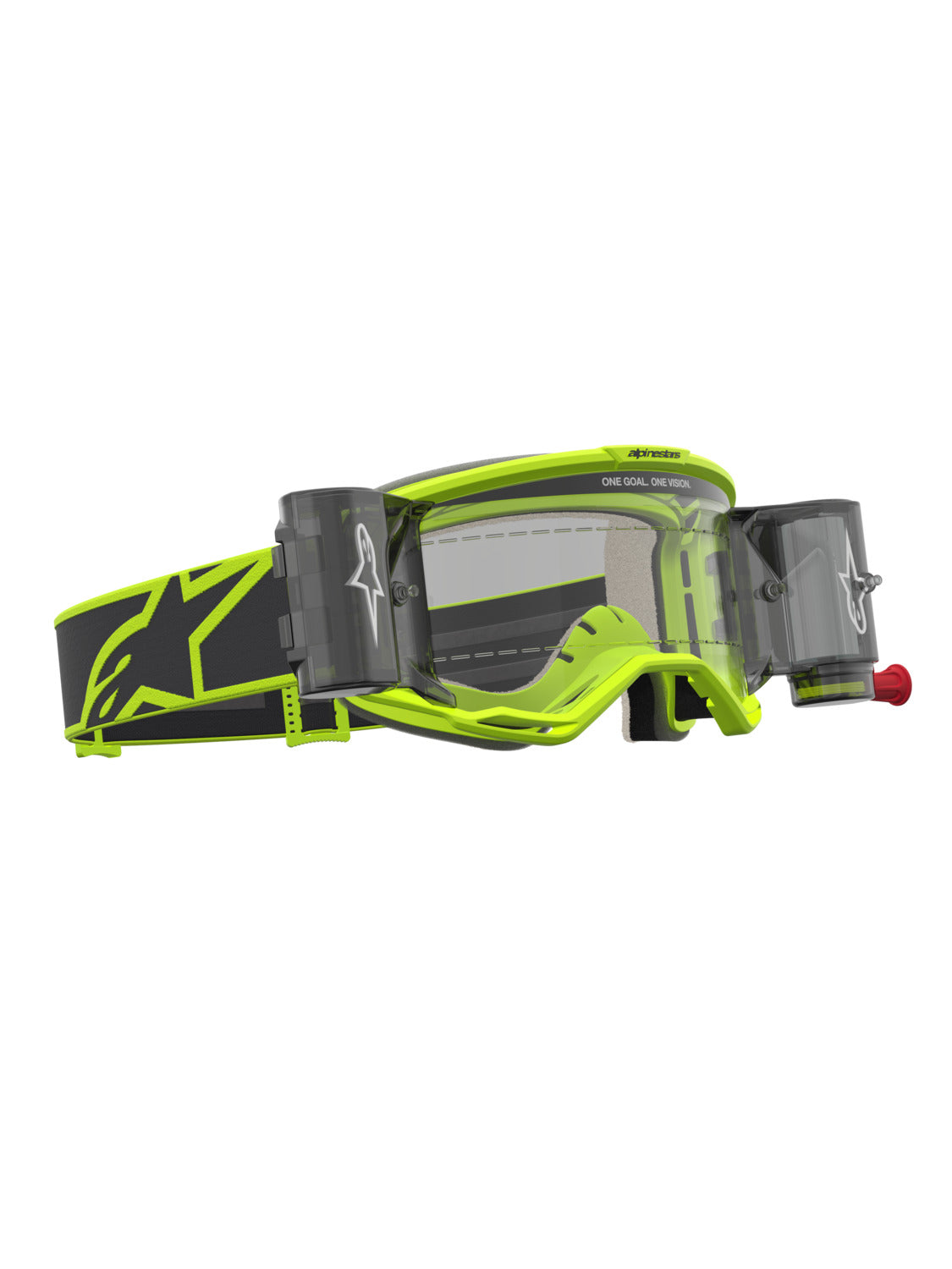 Brýle Alpinestars Vision 5 Rora ROLL-OFF Wide Vision žlutá fluo/černá, čiré plexi a roll-off systém