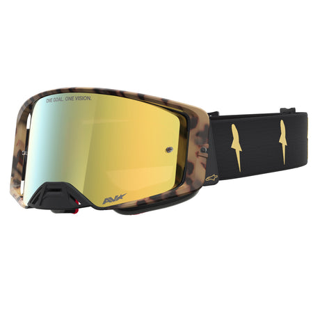 Brýle Alpinestars Supertech limitované edice Zona černá/hnědá, zrcadlové zlaté plexi