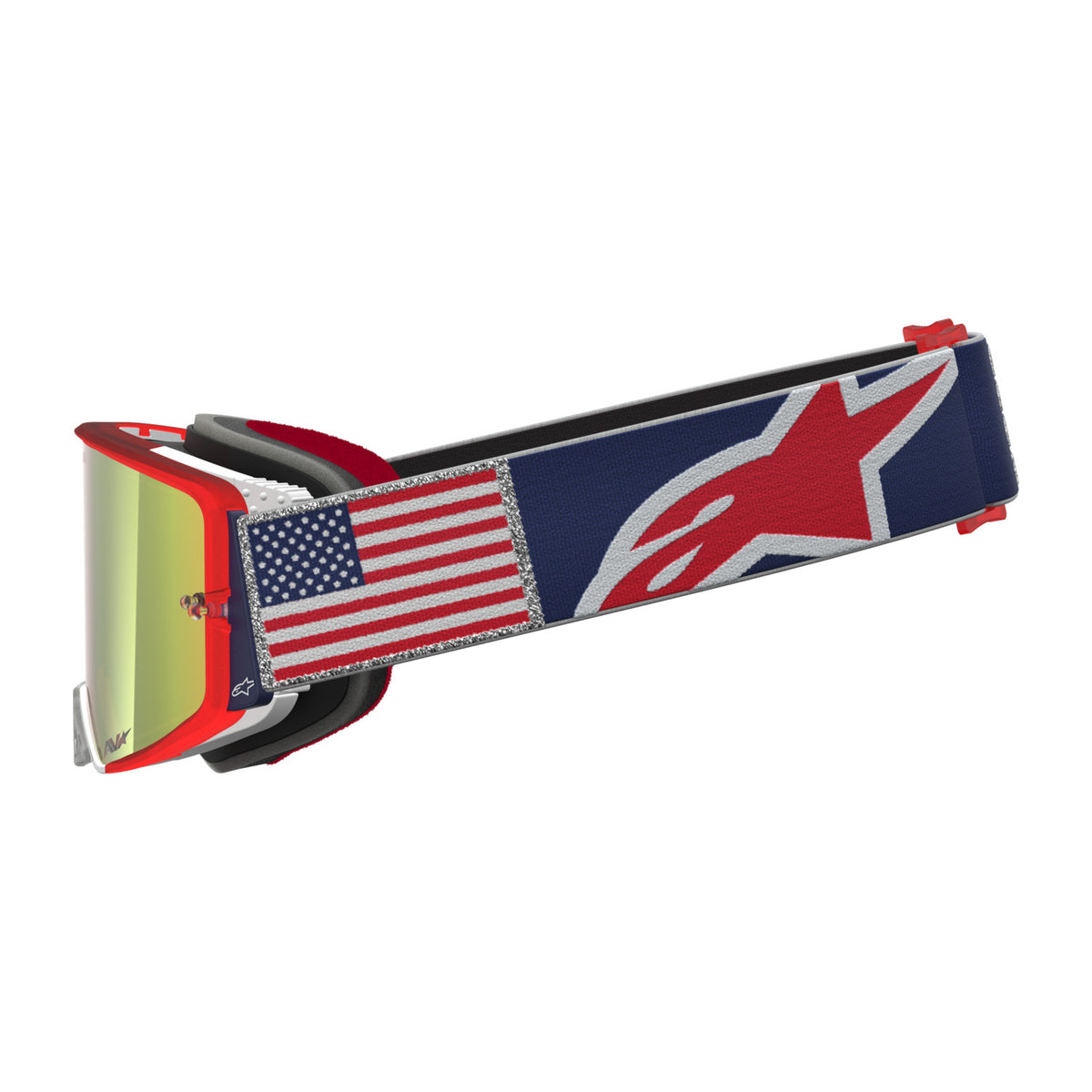 Brýle Alpinestars Supertech limitované edice Fiftyfold modrá/červená/bílá, zrcadlové červené plexi