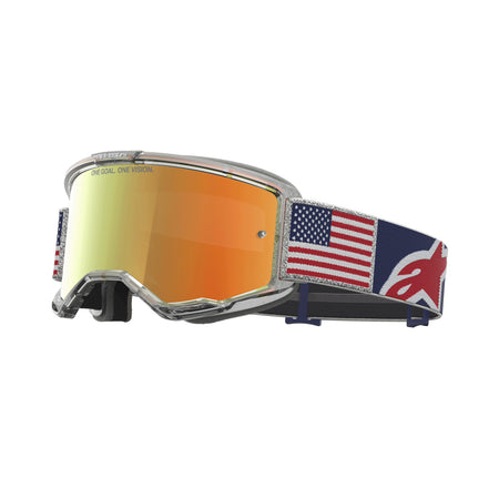 Brýle Alpinestars Vision 5 limitované edice Fiftyfold modrá/červená/bílá, zrcadlové červené plexi