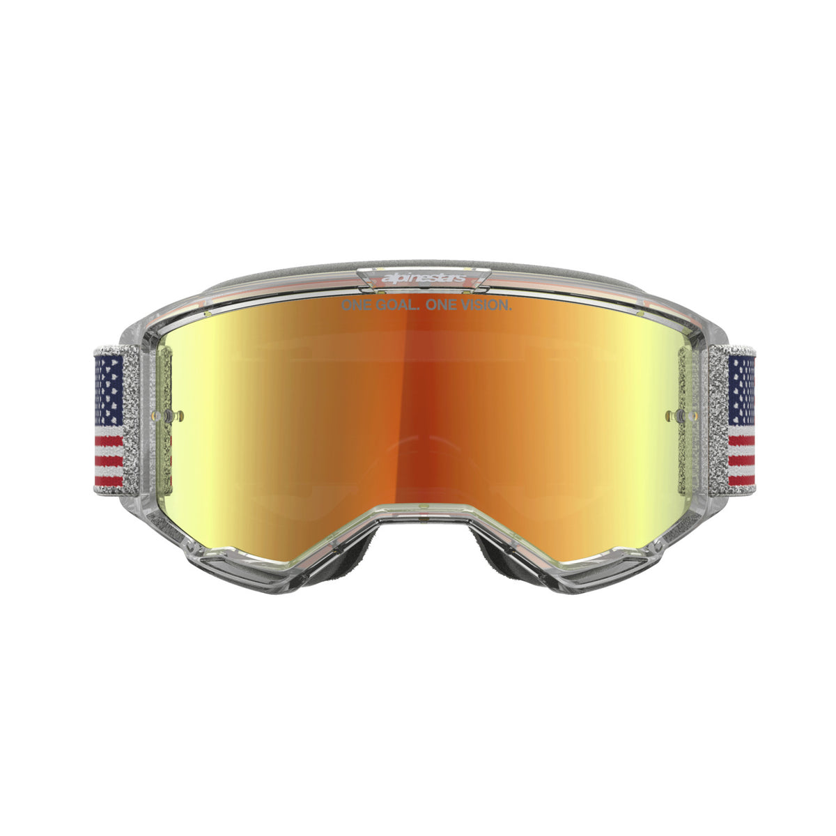 Brýle Alpinestars Vision 5 limitované edice Fiftyfold modrá/červená/bílá, zrcadlové červené plexi