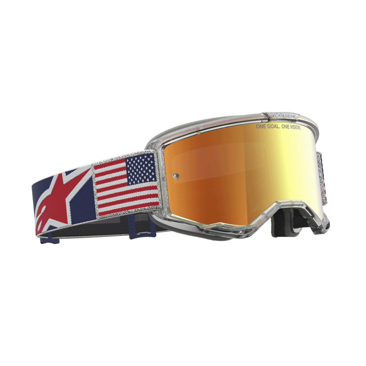 Brýle Alpinestars Vision 5 limitované edice Fiftyfold modrá/červená/bílá, zrcadlové červené plexi