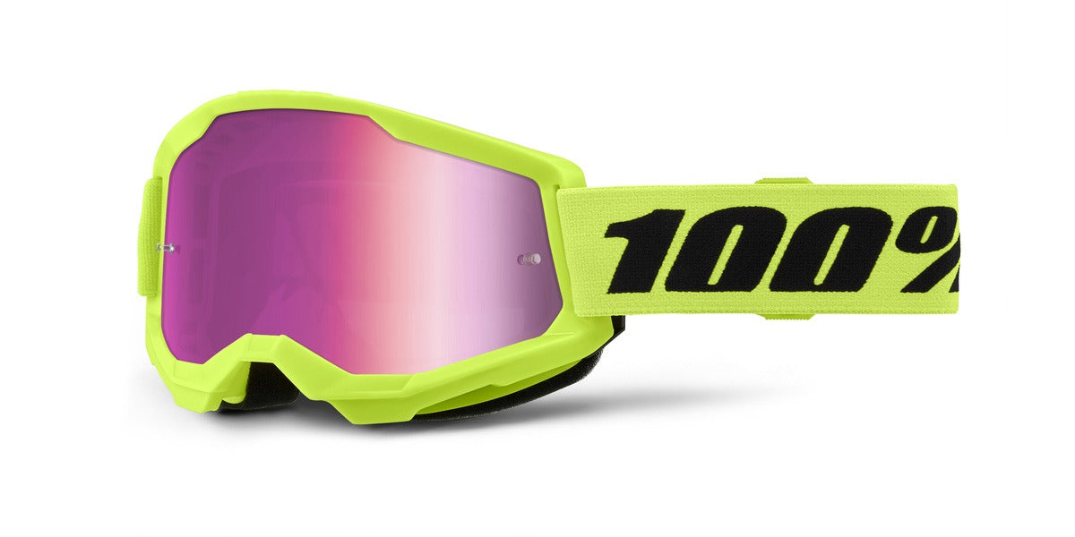 Brýle 100% Strata 2 NEW Neon žluté, růžové plexi