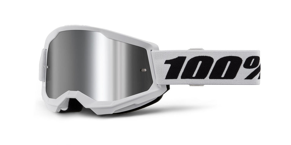 Brýle 100% Strata 2 NEW bílé, stříbrné plexi