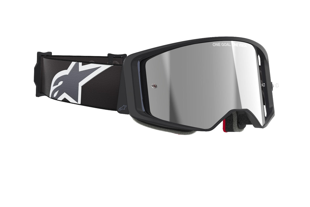 Brýle Alpinestars Supertech Corp černá/šedá, zrcadlové stříbrné plexi