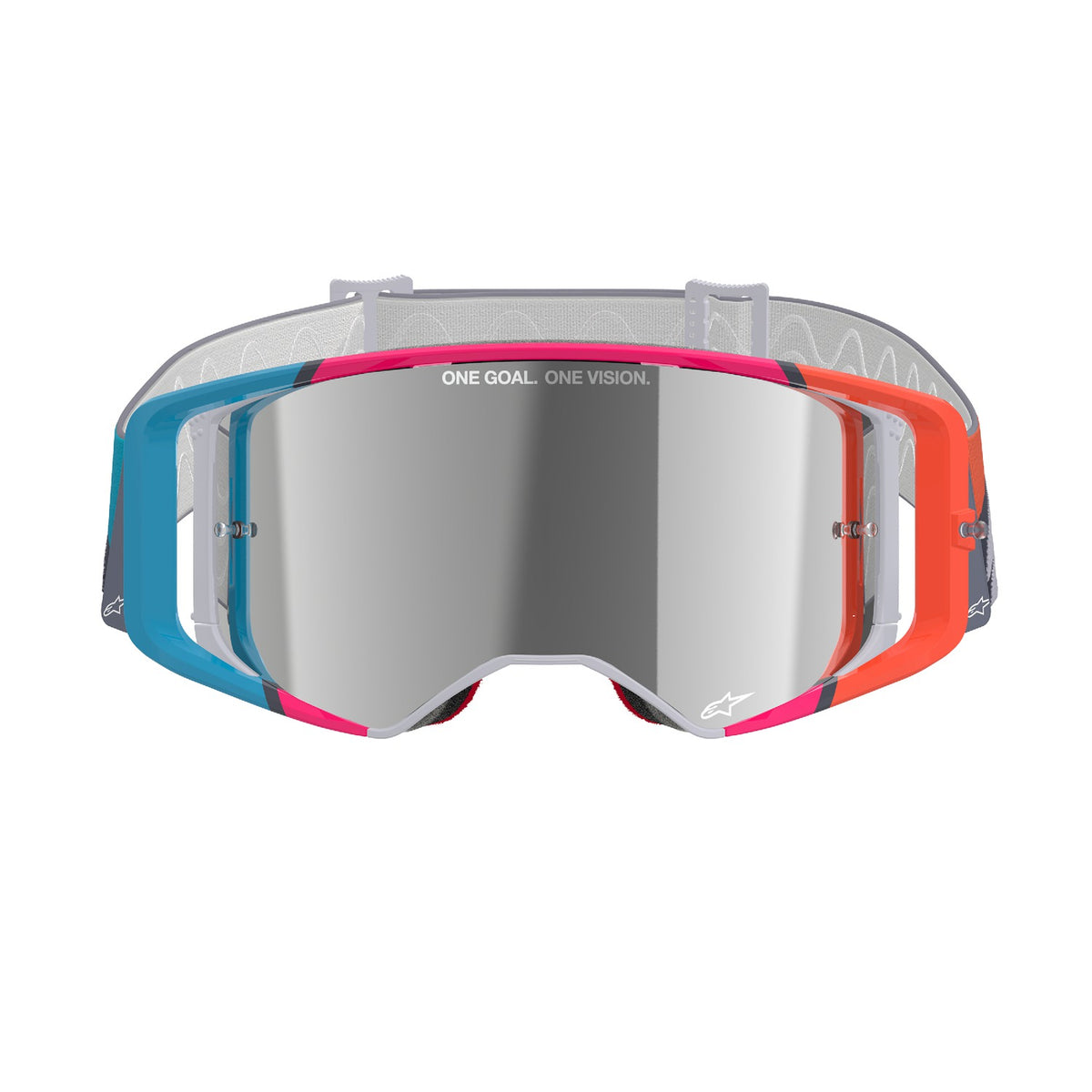 Brýle Alpinestars Supertech Stream šedá/multicolor, zrcadlové stříbrné plexi