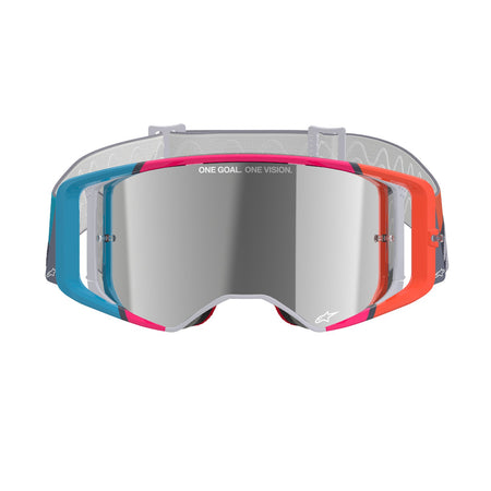 Brýle Alpinestars Supertech Stream šedá/multicolor, zrcadlové stříbrné plexi
