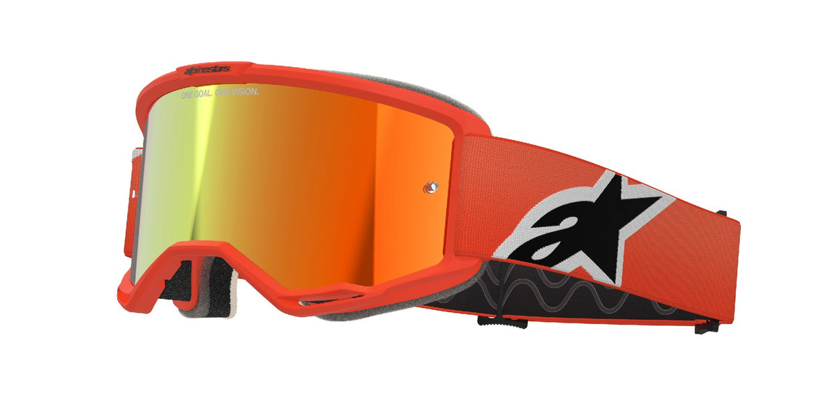 Brýle Alpinestars Vision 5 Corp oranžová, zrcadlové červené plexi