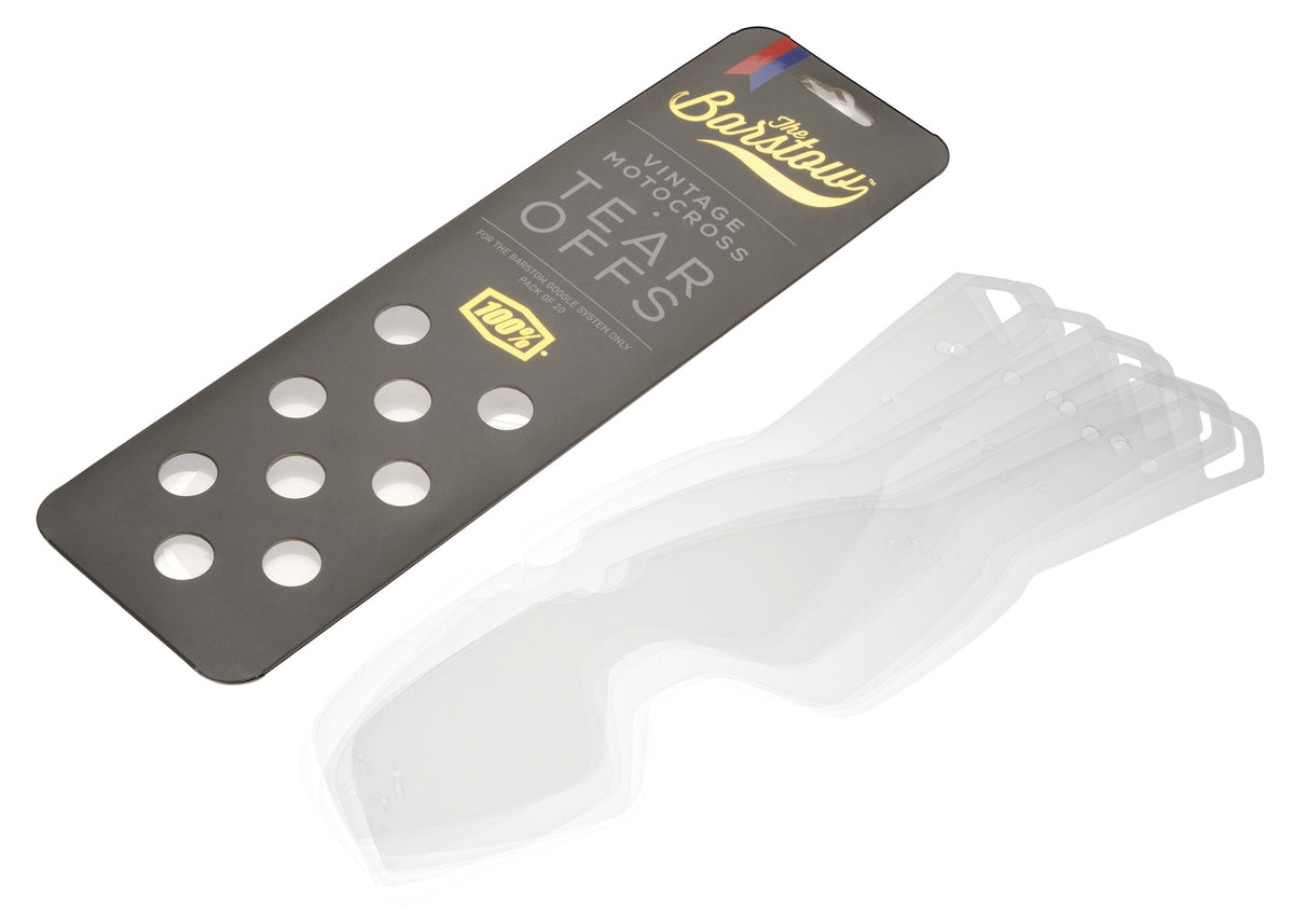 Strhávací slídy plexi pro brýle 100% Barstow 20 vrstev v balení, čiré