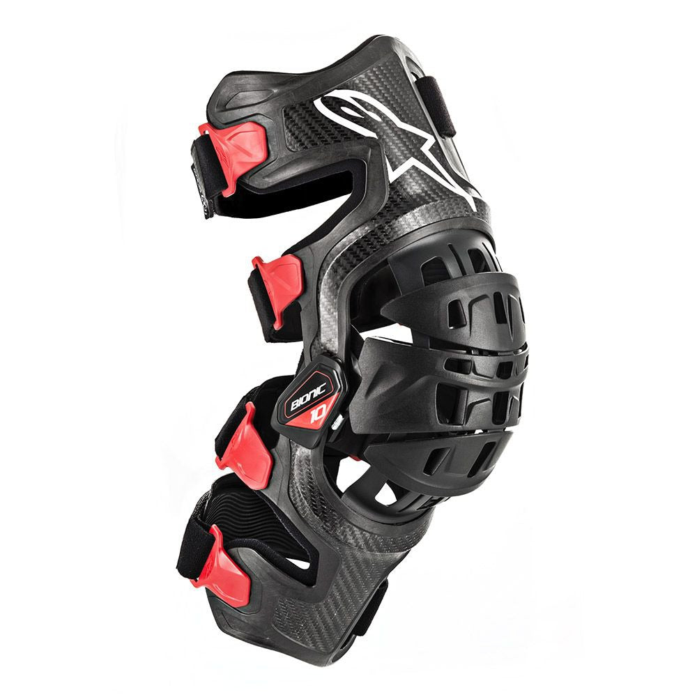 Kolenní ortézy Alpinestars BIONIC-10 Carbon černá/červená, levé koleno