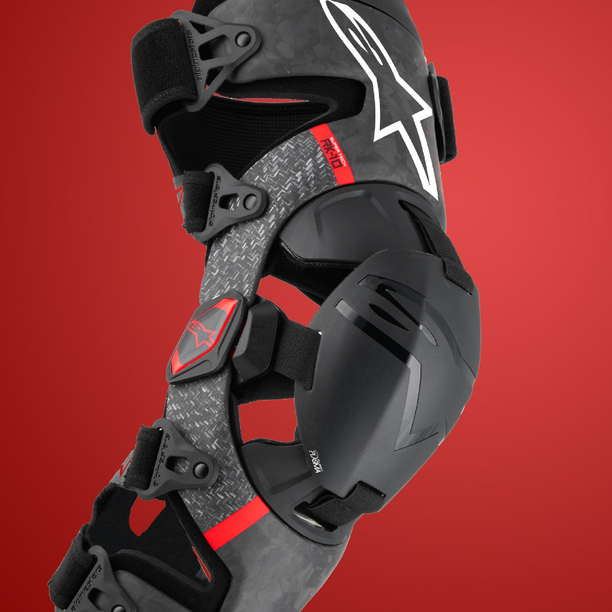 Kolenní ortézy Alpinestars Supertech RK-10 Plasma černá/červená, 1 pár