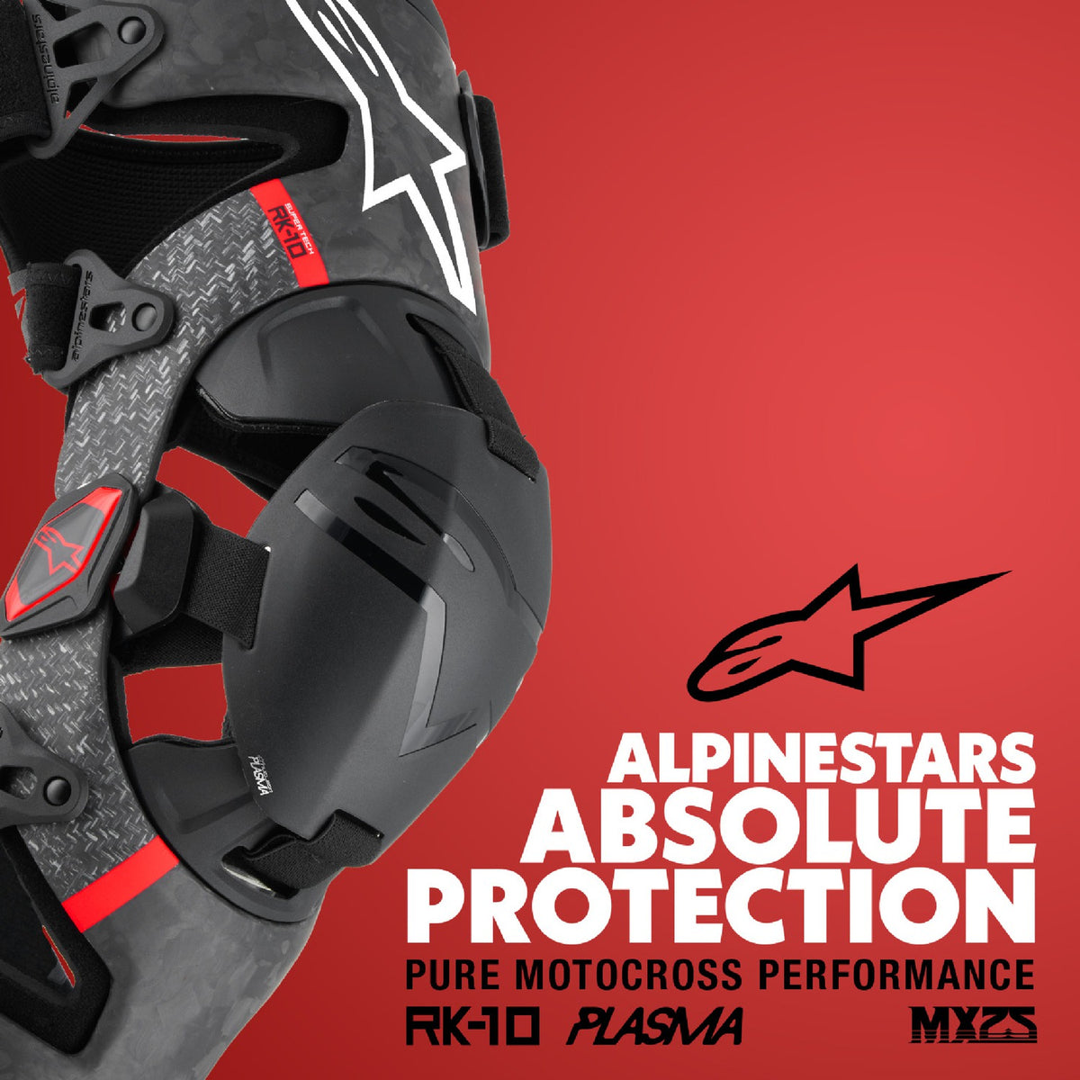 Kolenní ortézy Alpinestars Supertech RK-10 Plasma černá/červená, 1 pár