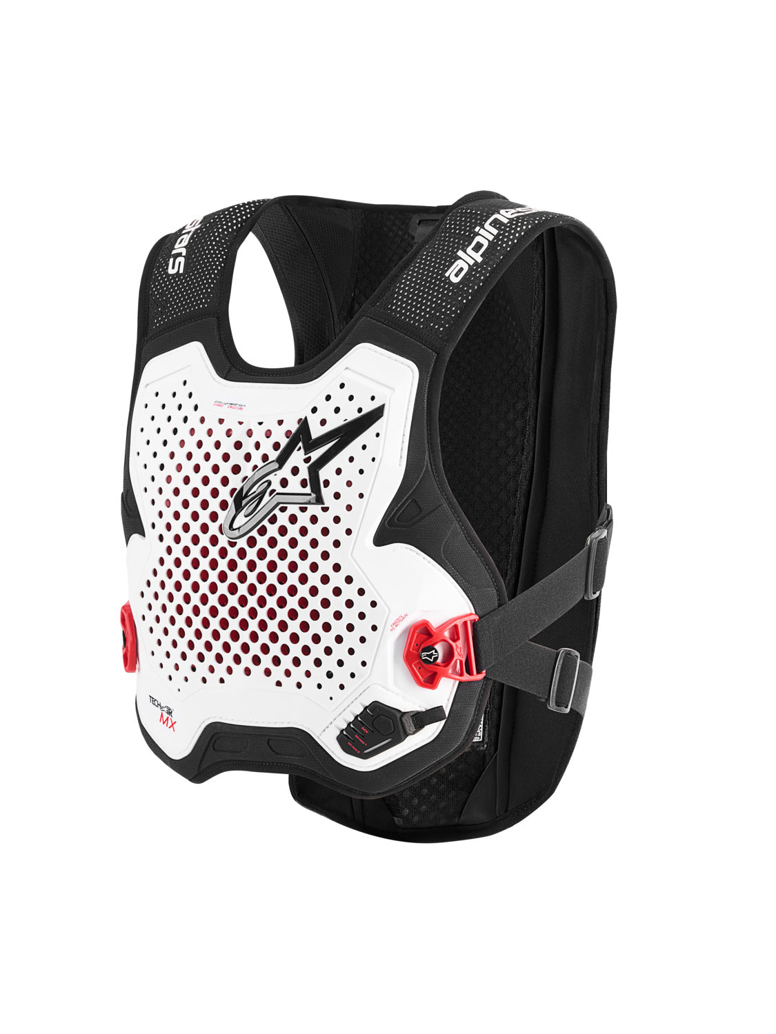 Airbagová vesta Alpinestars TECH-AIR®MX Plasma system bílá/černá/červená, kompatibilní pro downhill algoritmus