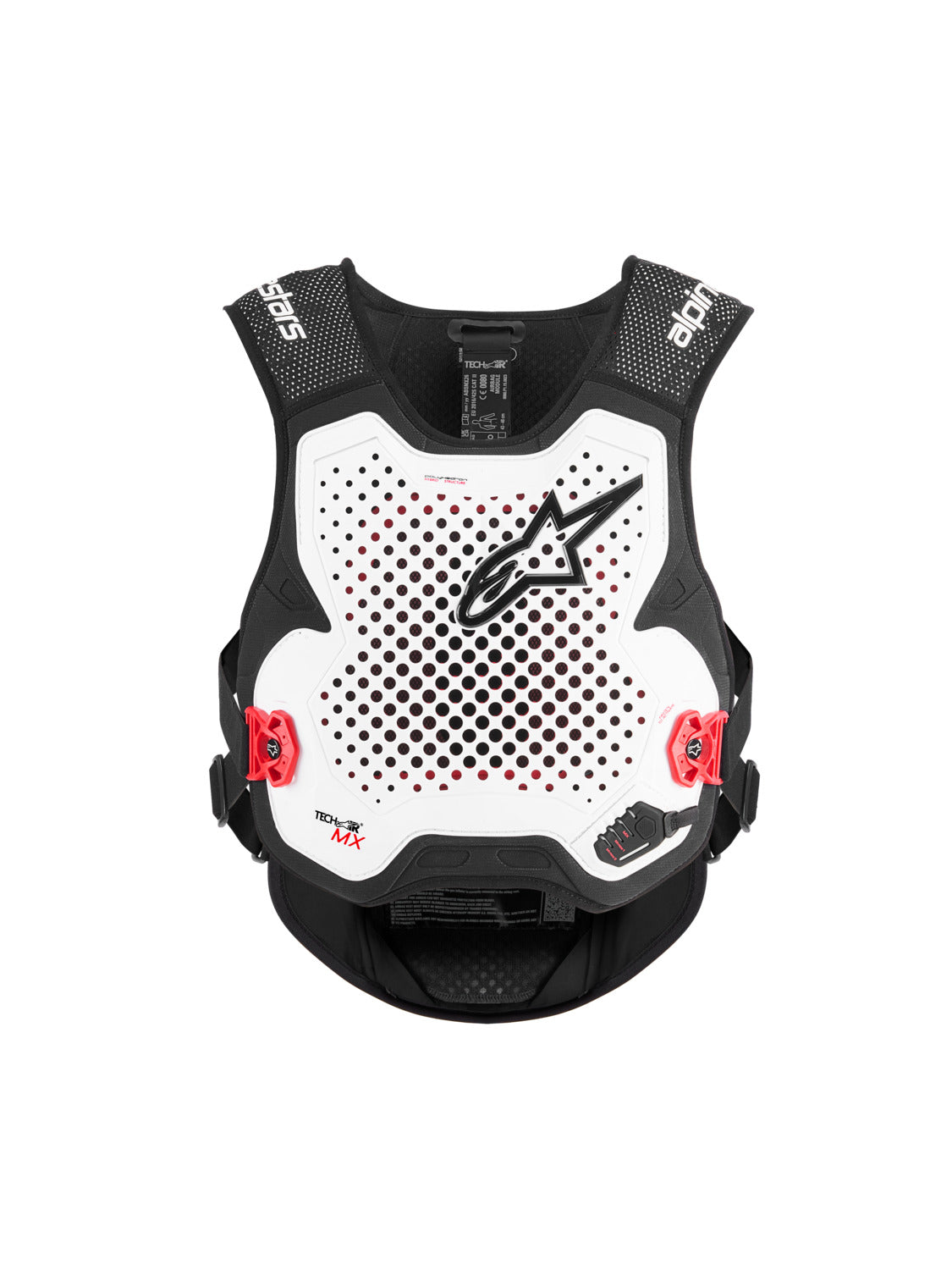 Airbagová vesta Alpinestars TECH-AIR®MX Plasma system bílá/černá/červená, kompatibilní pro downhill algoritmus