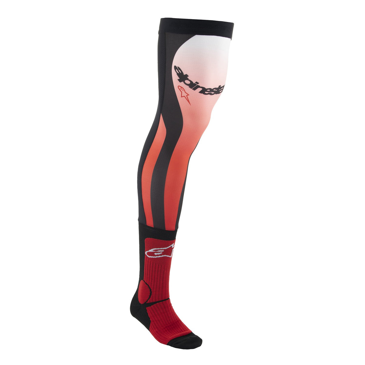 Ponožky pod ortézy Alpinestars Knee Brace červená fluo/bílá/černá