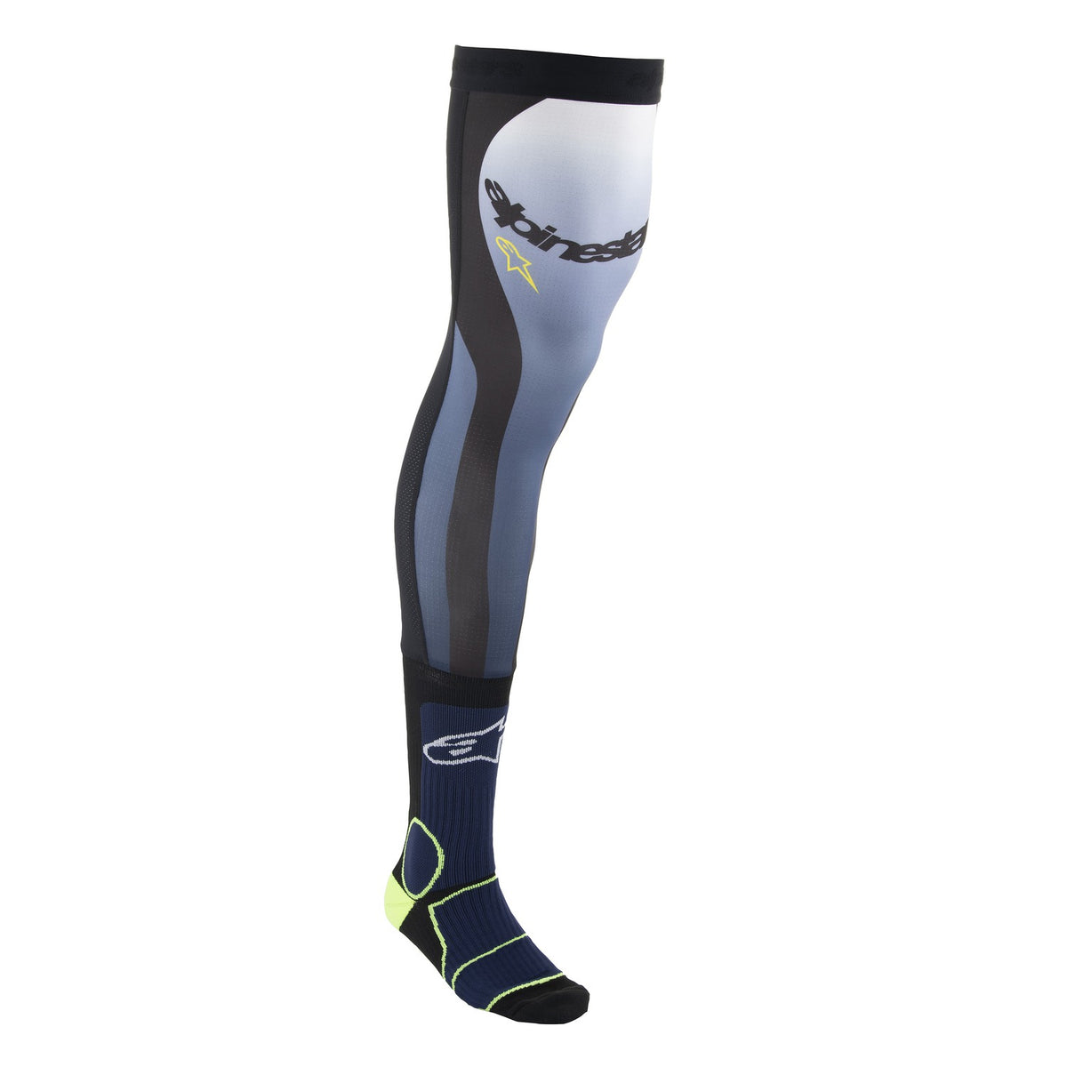 Ponožky pod ortézy Alpinestars Knee Brace modrá/žlutá fluo/bílá/černá