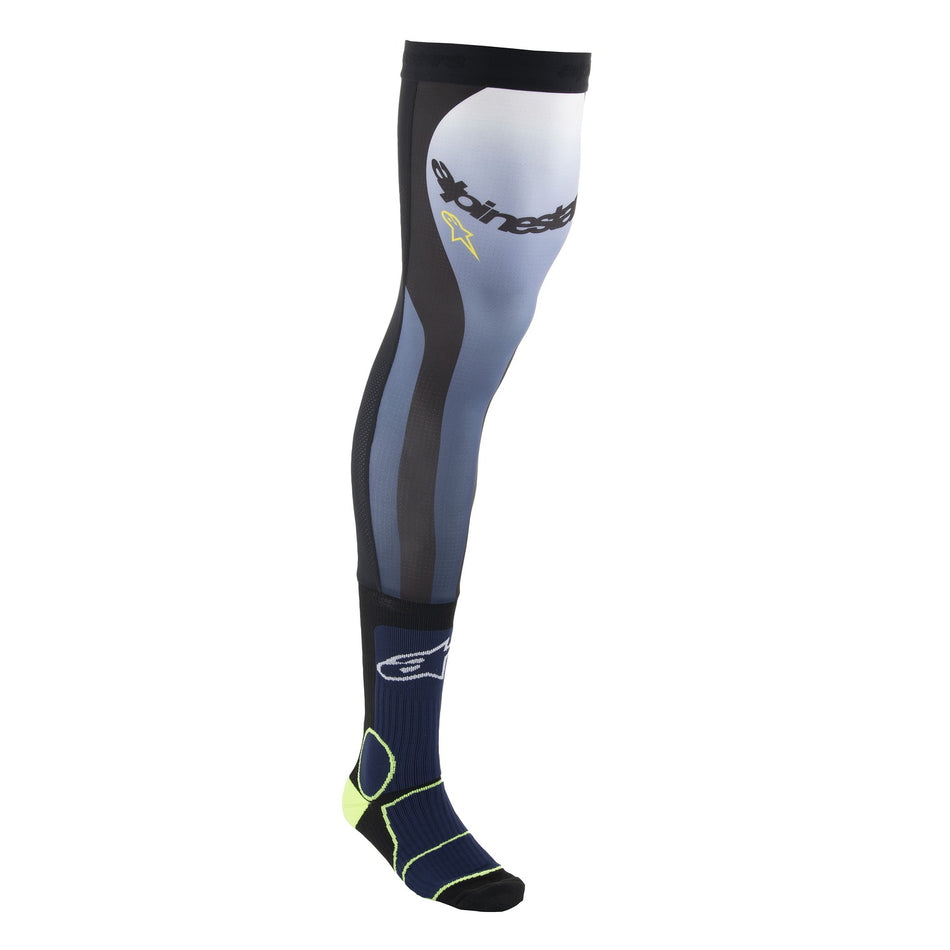 Ponožky pod ortézy Alpinestars Knee Brace modrá/žlutá fluo/bílá/černá