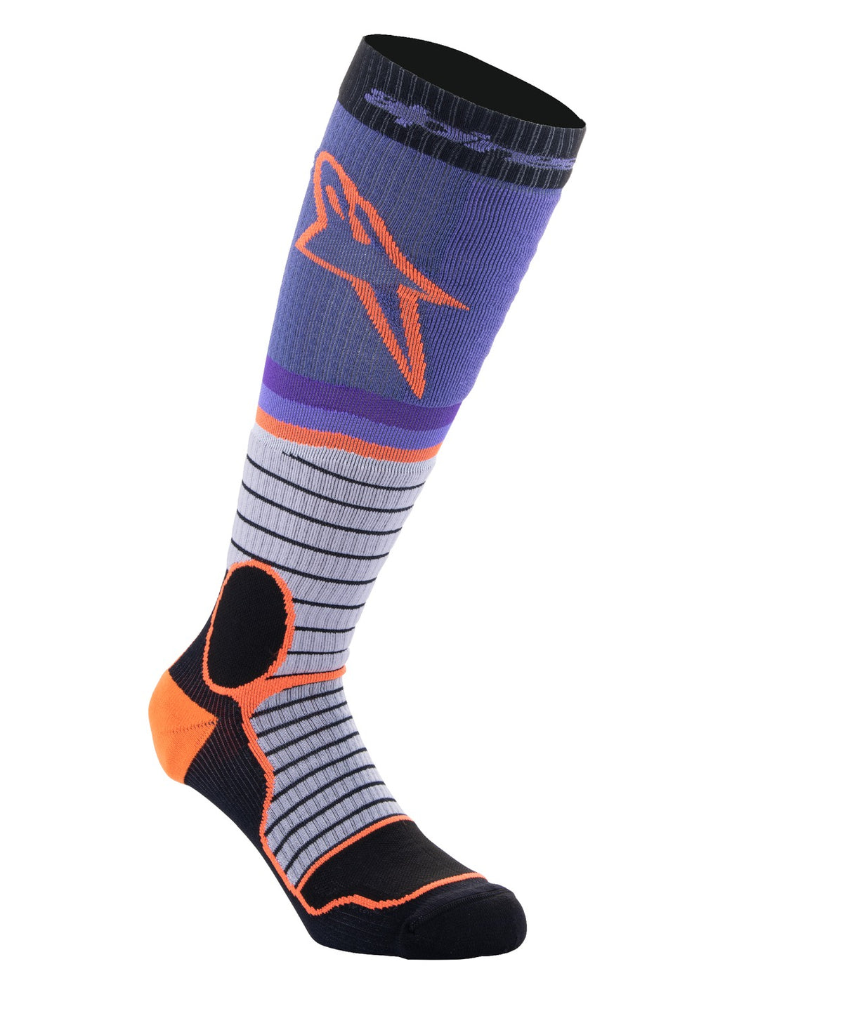 Ponožky Alpinestars MX PRO černá/šedá/fialová/oranžová