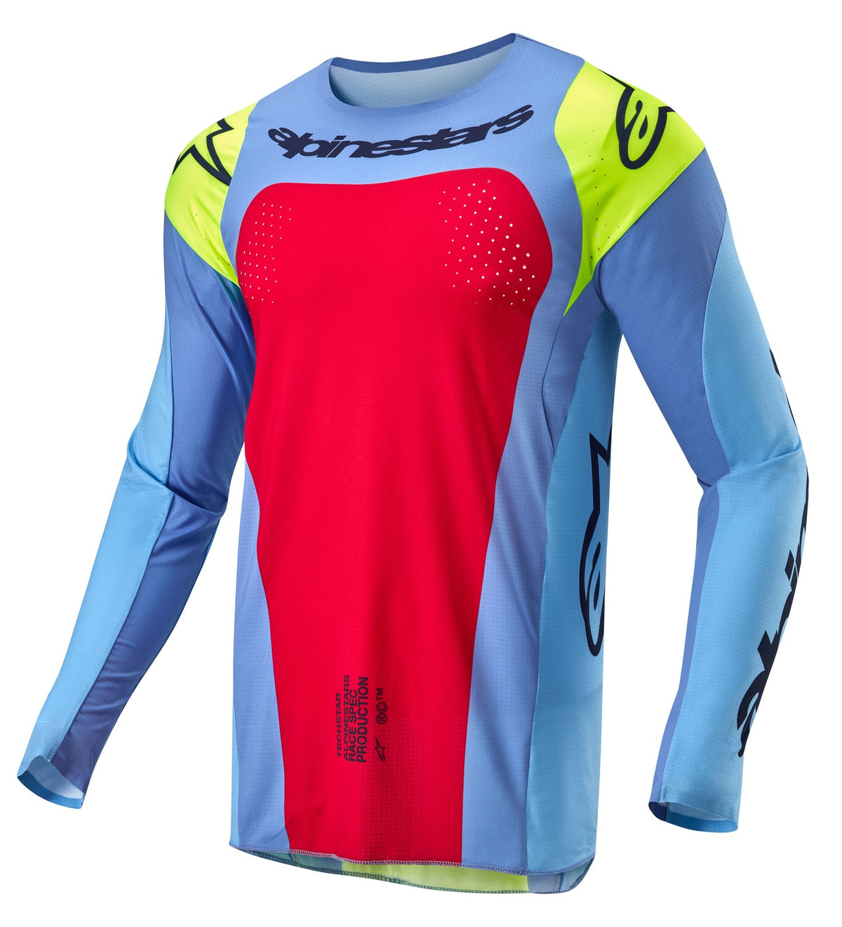 Dres Alpinestars Techstar Ocuri světle modrá/žlutá fluo/červená