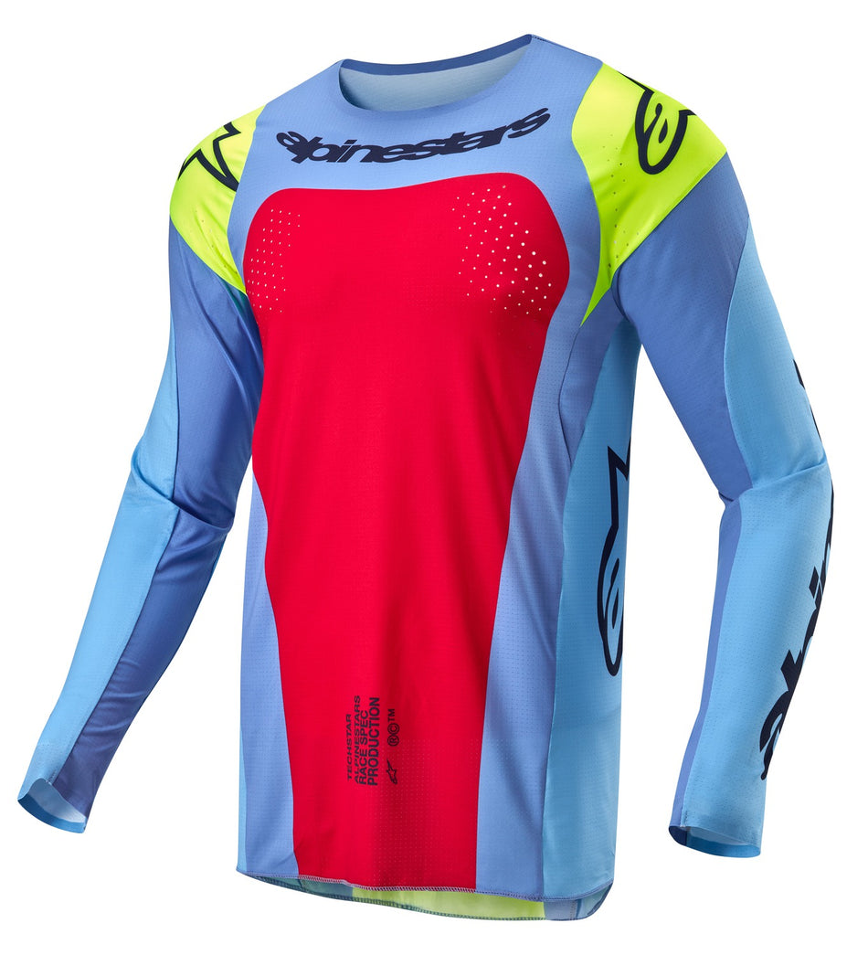 Dres Alpinestars Techstar Ocuri světle modrá/žlutá fluo/červená