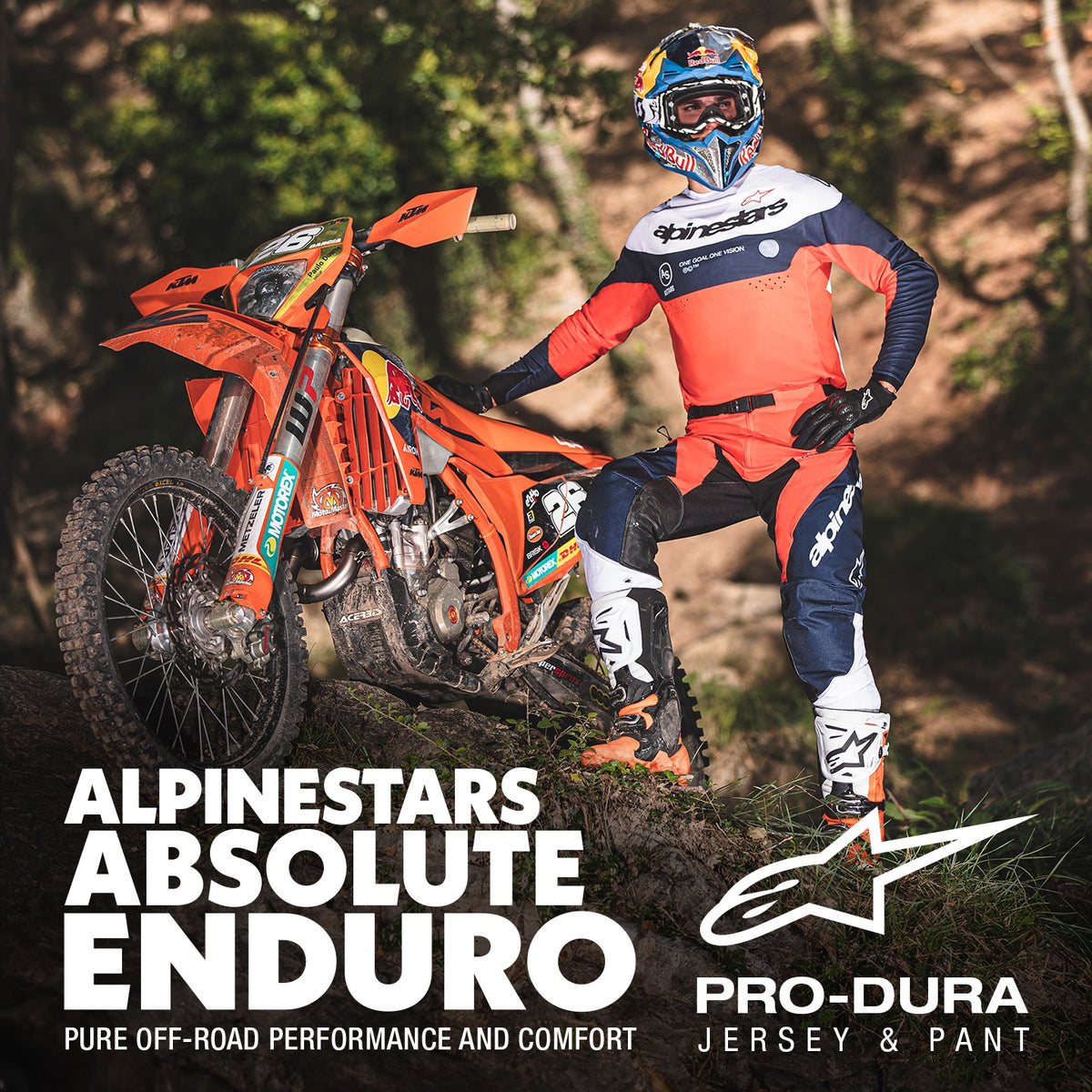 Dres Alpinestars PRO-DURA modrá/oranžová/bílá