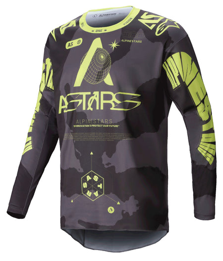 Dres Alpinestars Racer Hollow tmavá camo/žlutá fluo