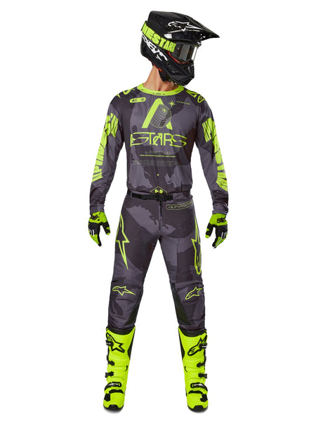Dres Alpinestars Racer Hollow tmavá camo/žlutá fluo