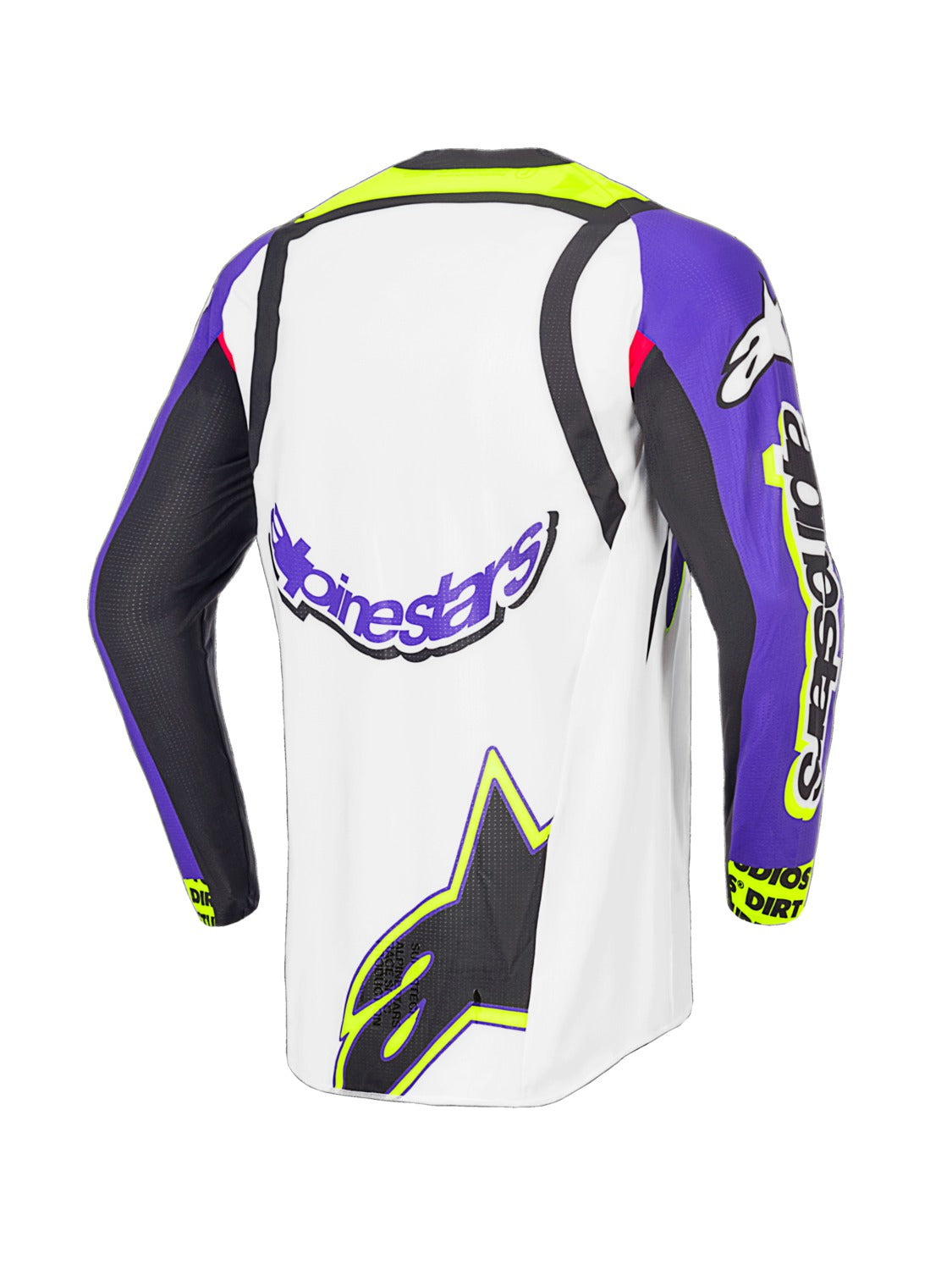 Dres Alpinestars Supertech SX limitovaná edice Dirt Studios bílá/fialová/růžová/žlutá fluo