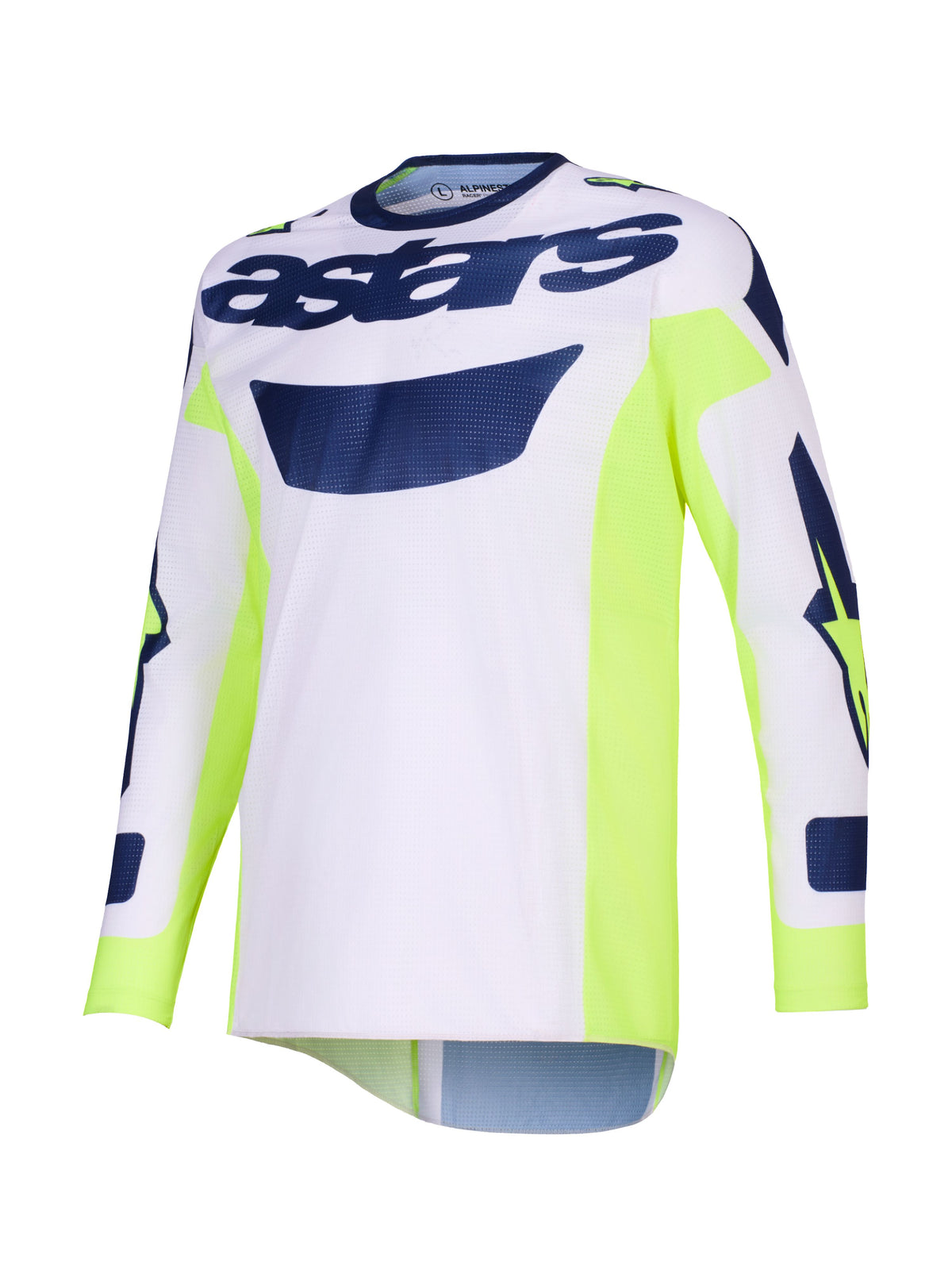 Dres Alpinestars Racer AIR Riway světle šedá/žlutá fluo/modrá