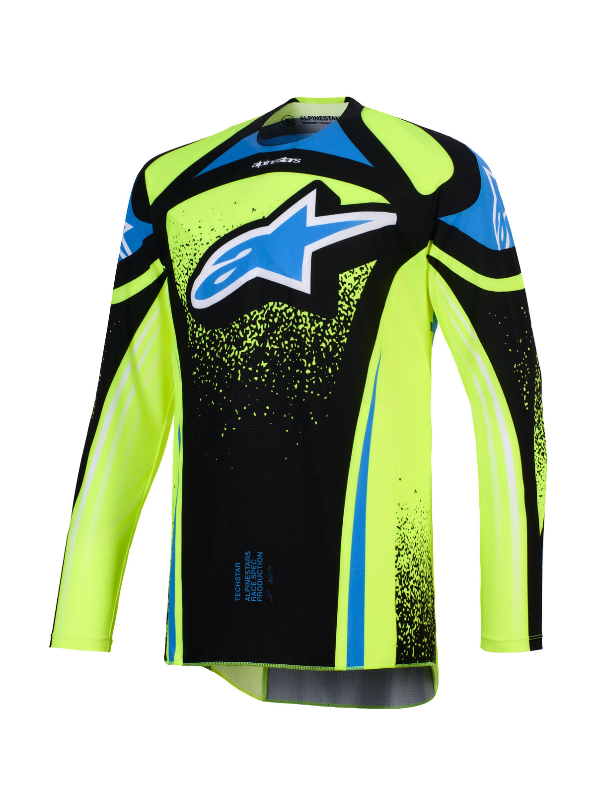 Dres Alpinestars Techstar Nomur tmavě modrá/žlutá fluo/modrá