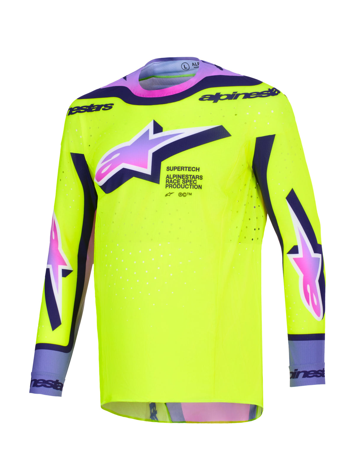 Dres Alpinestars Supertech Vista žlutá fluo/fialová/černá
