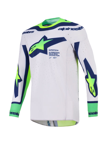 Dres Alpinestars Supertech Vista světle šedá/žlutá fluo/zelená/modrá/růžová