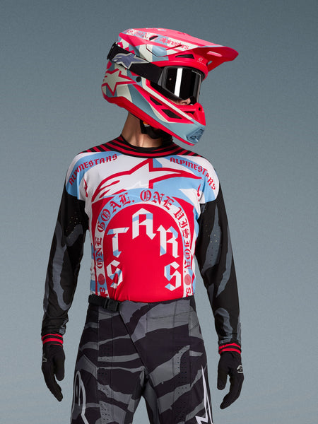 Dres Alpinestars Techstar limitovaná edice Beast Coast šedá/černá/oranžová