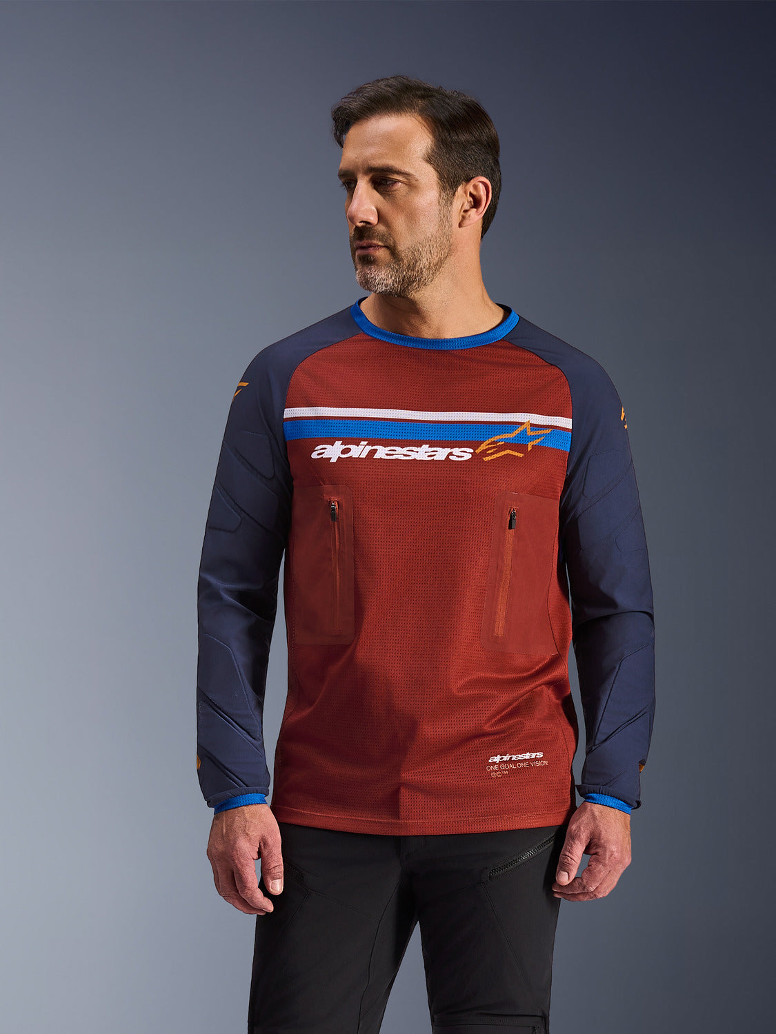 Dres Alpinestars Maxdura Dual oranžová/tmavě modrá