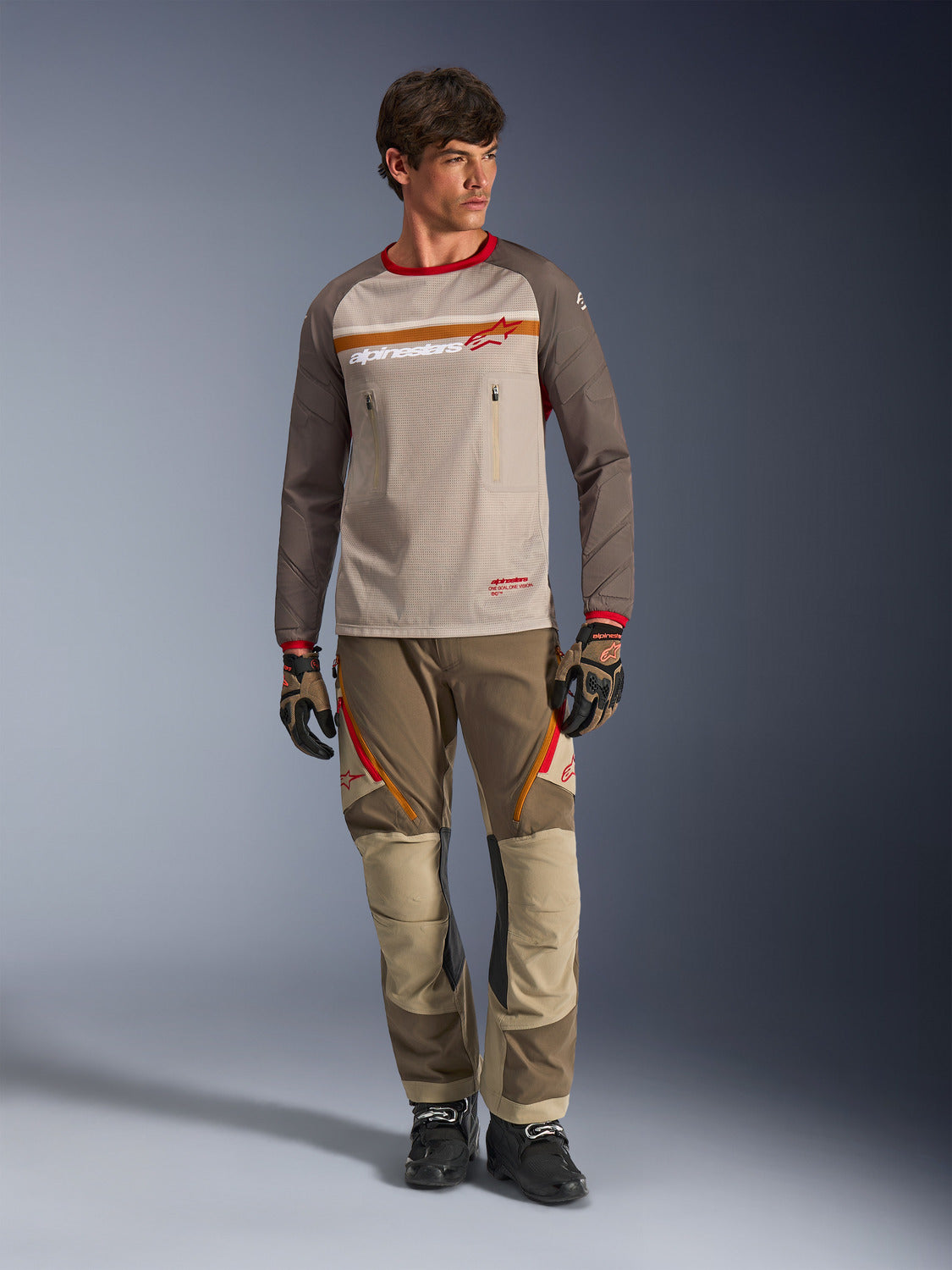 Dres Alpinestars Maxdura Dual hnědá/oranžová