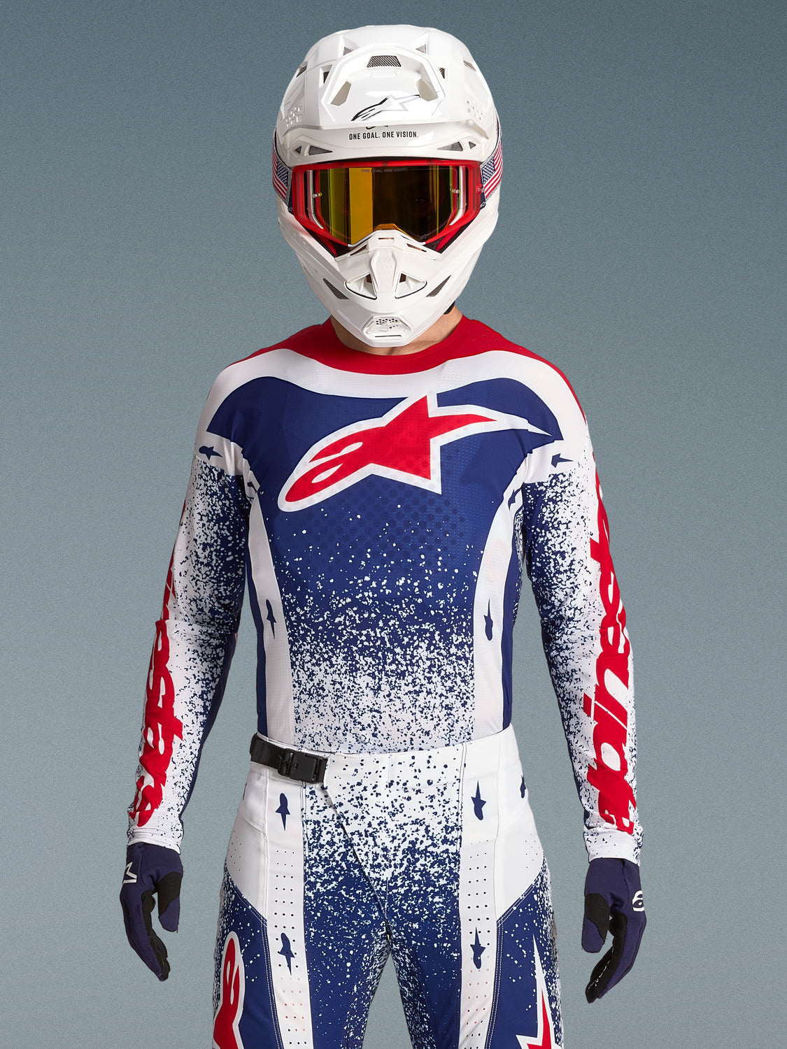 Dres Alpinestars Techstar limitovaná edice Unity červená/bílá/modrá