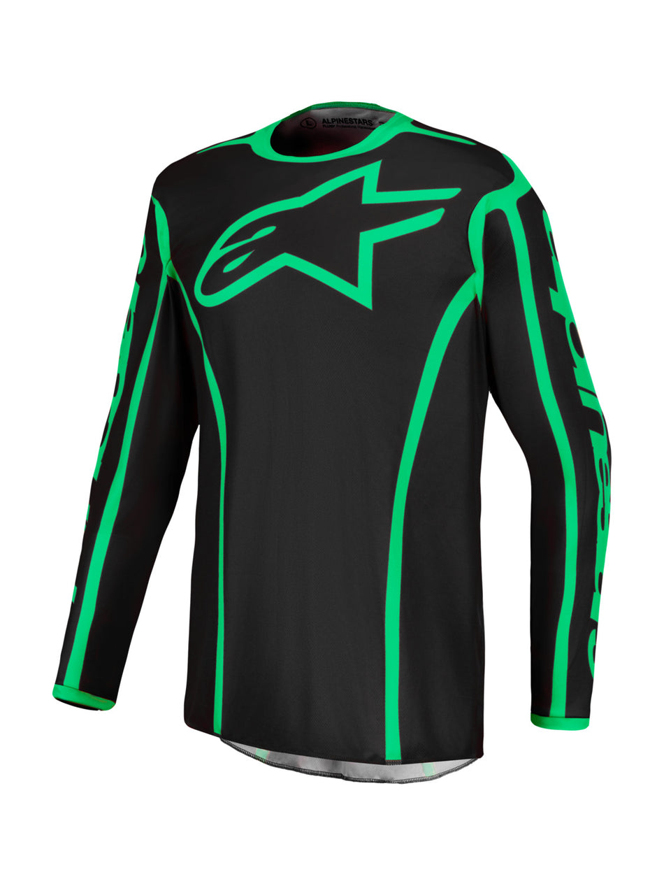 Dres Alpinestars Fluid Apex V2 černá/zelená fluo