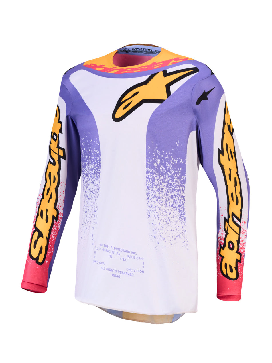 Dres Alpinestars Fluid Drag světle šedá/fialová/zlatá