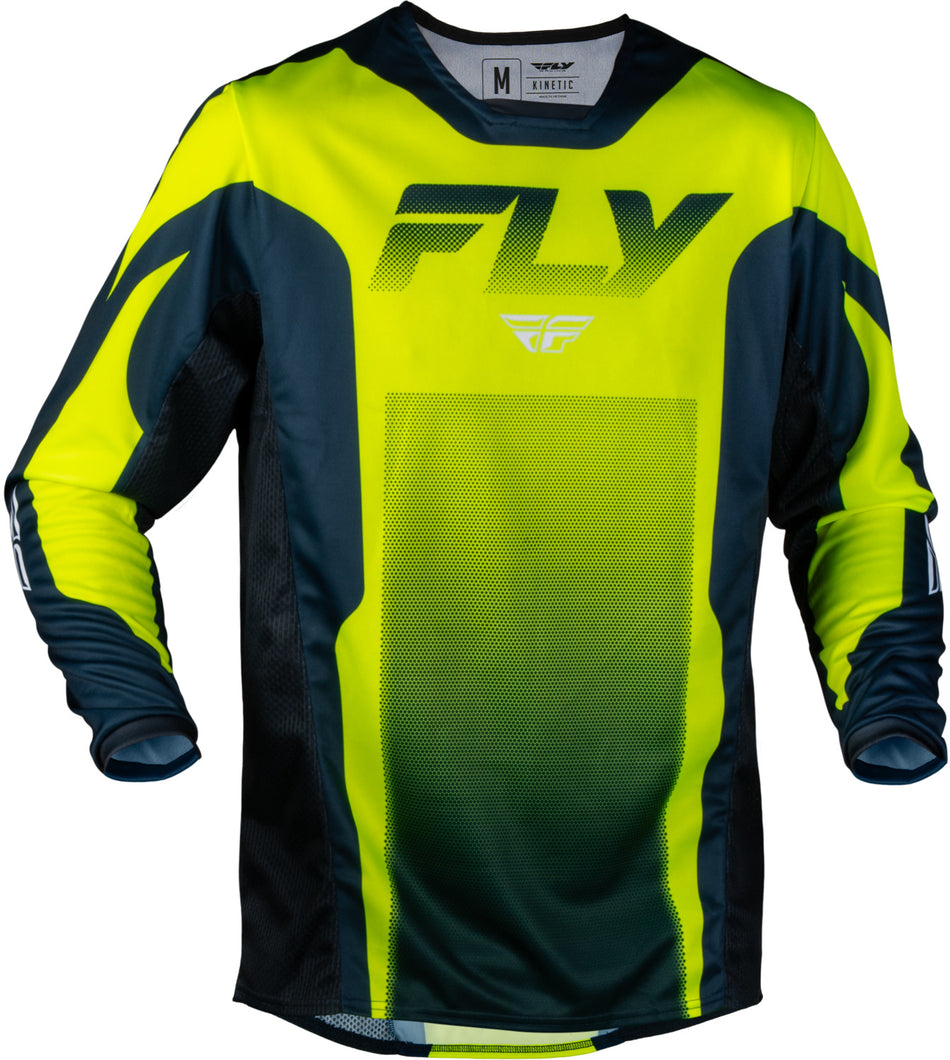 Dres Fly Racing Kinetic Fade hi-vis/modrá/bílá