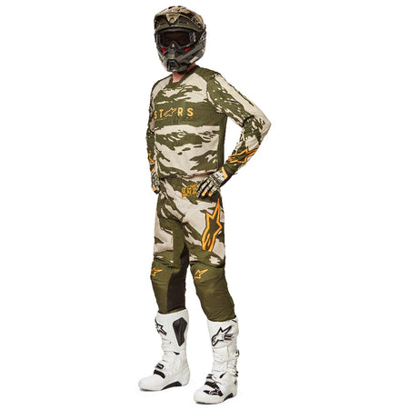 Kalhoty Alpinestars Racer Tactical písková/zelená/mandarinka