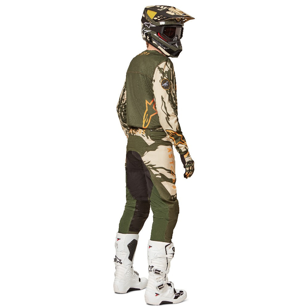 Kalhoty Alpinestars Racer Tactical písková/zelená/mandarinka