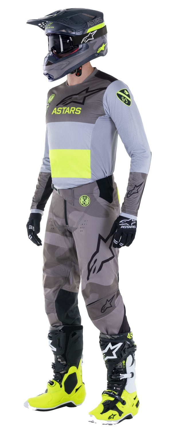 Kalhoty Alpinestars Techstar limitovaná edice AMS šedá/černá/žlutá fluo