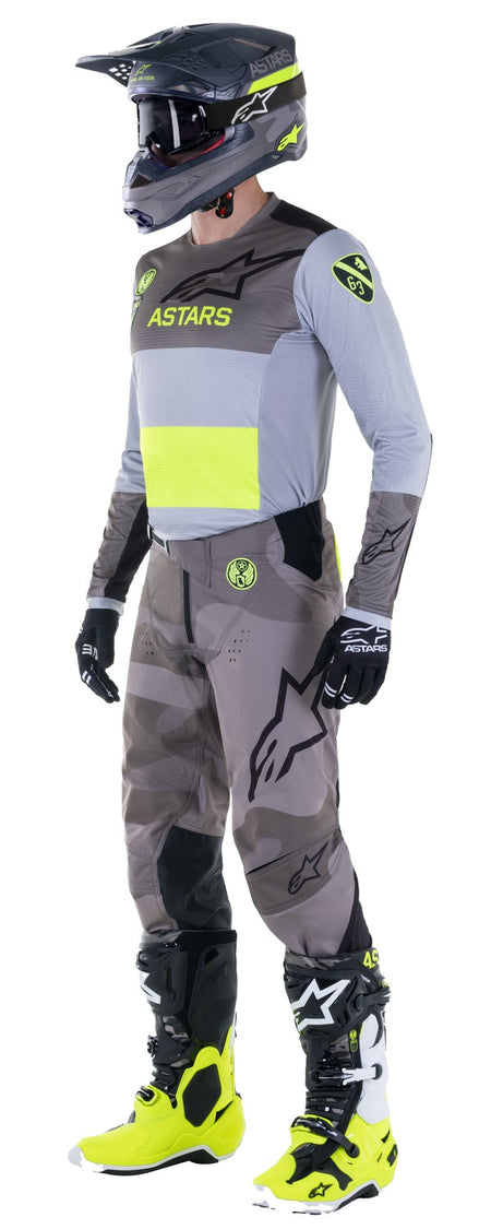 Kalhoty Alpinestars Techstar limitovaná edice AMS šedá/černá/žlutá fluo
