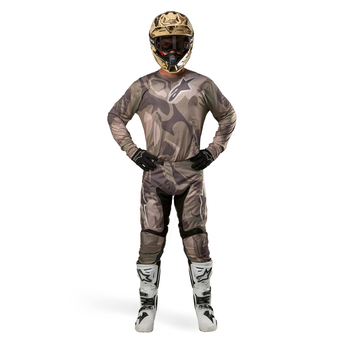 Kalhoty Alpinestars Racer Tactical zelená camo/hnědá