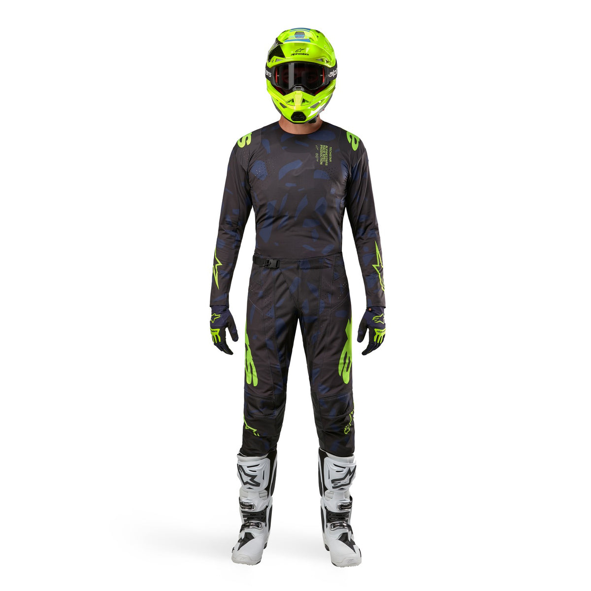 Kalhoty Alpinestars Techstar Rantera černá/modrá/žlutá fluo