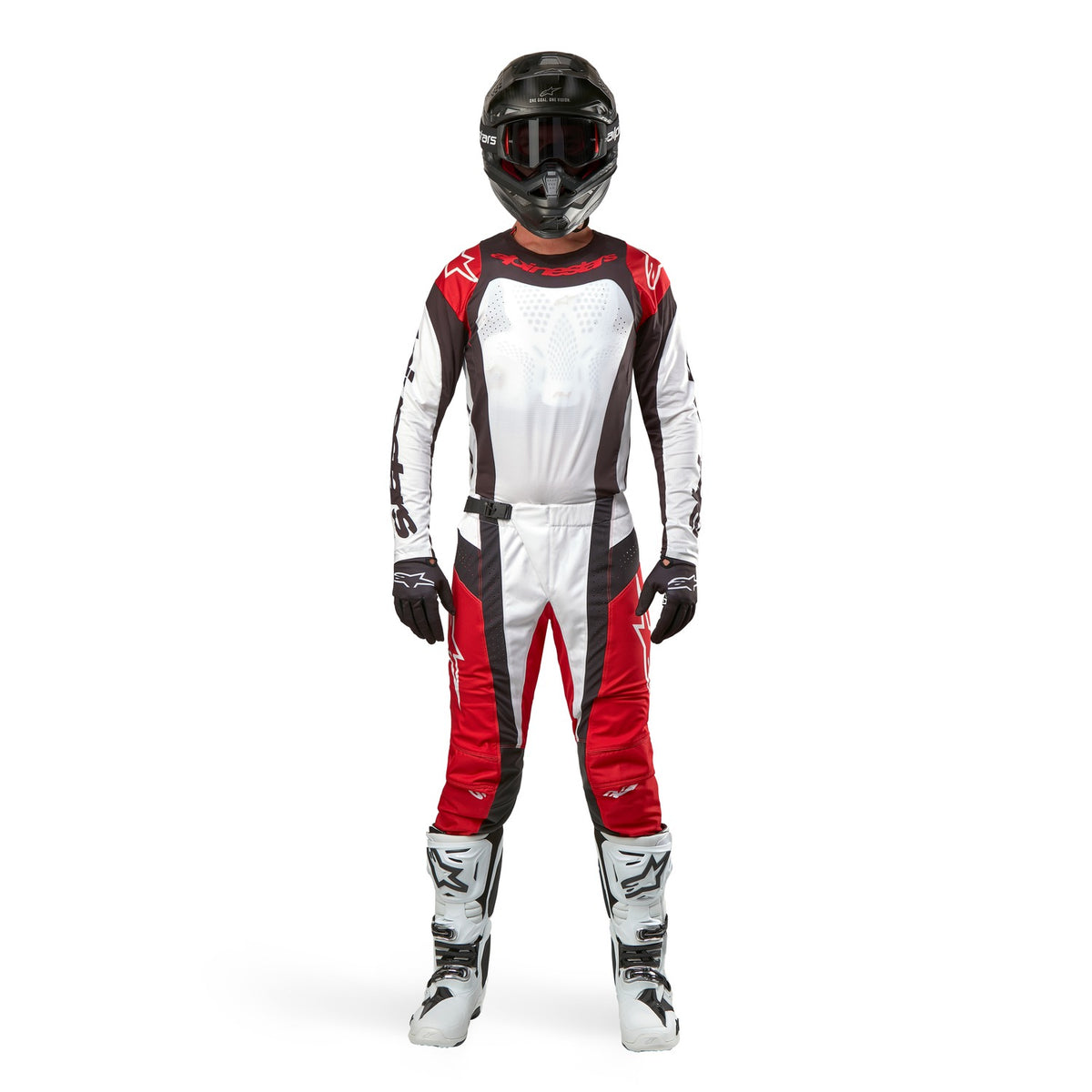 Kalhoty Alpinestars Techstar Ocuri červená/bílá/černá