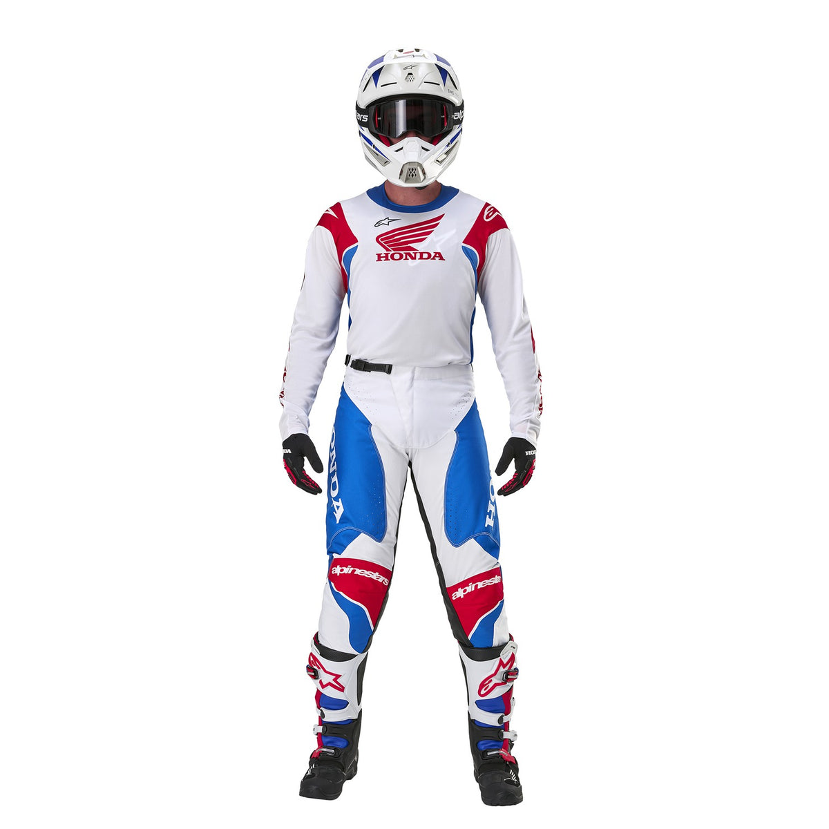 Kalhoty Alpinestars Racer Iconic Honda bílá/modrá/červená/černá
