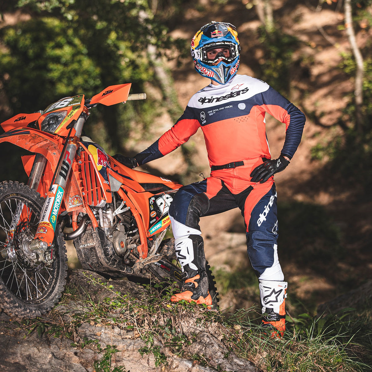 Kalhoty Alpinestars PRO-DURA modrá/oranžová/bílá